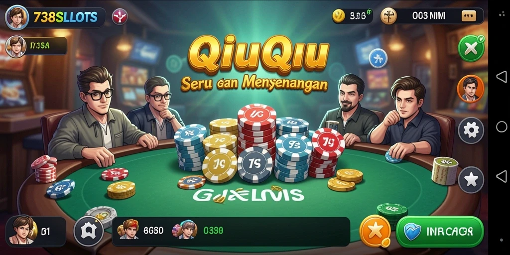 Tampilan gameplay seru di 738SLOTS dengan aksi QiuQiu yang mengasyikkan.
