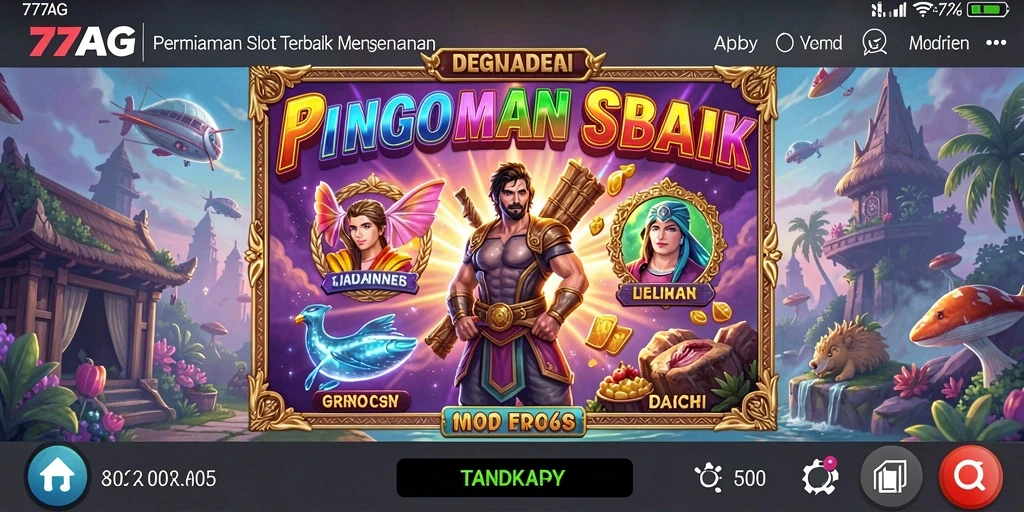 Gameplay menarik dari 77AG dengan berbagai tema slot yang seru.