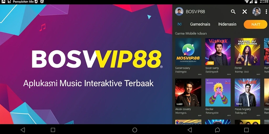 Tampilan antarmuka aplikasi BOSVIP88 dengan gameplay musik yang menyenangkan.
