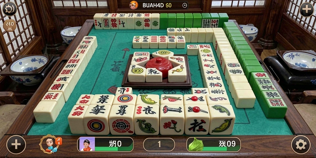 Tangkapan layar utama BUAH4D yang menunjukkan gameplay Mahjong yang menegangkan.