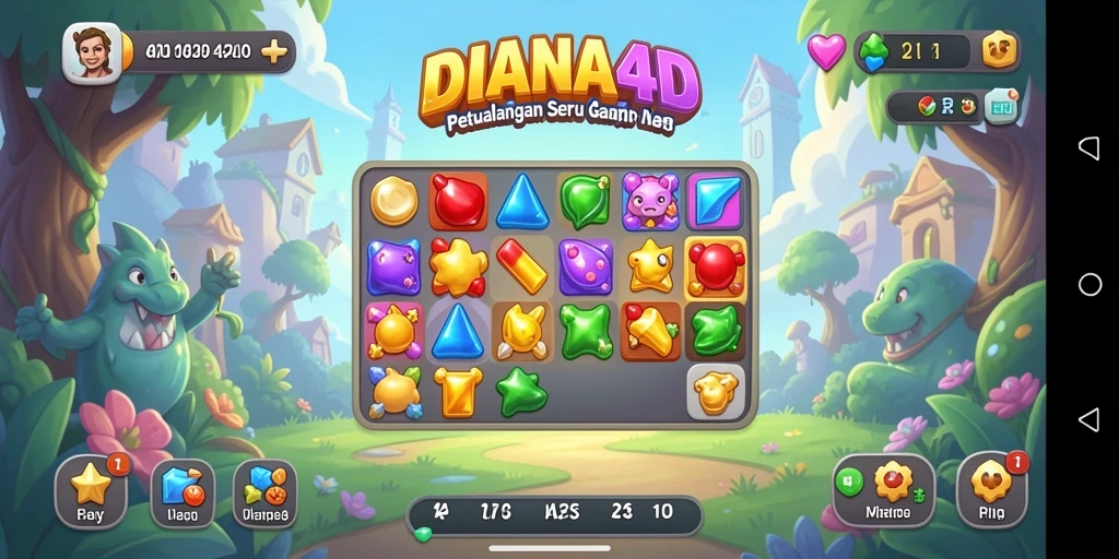 Gameplay seru <strong>DIANA4D</strong> dalam match-3 yang penuh warna.