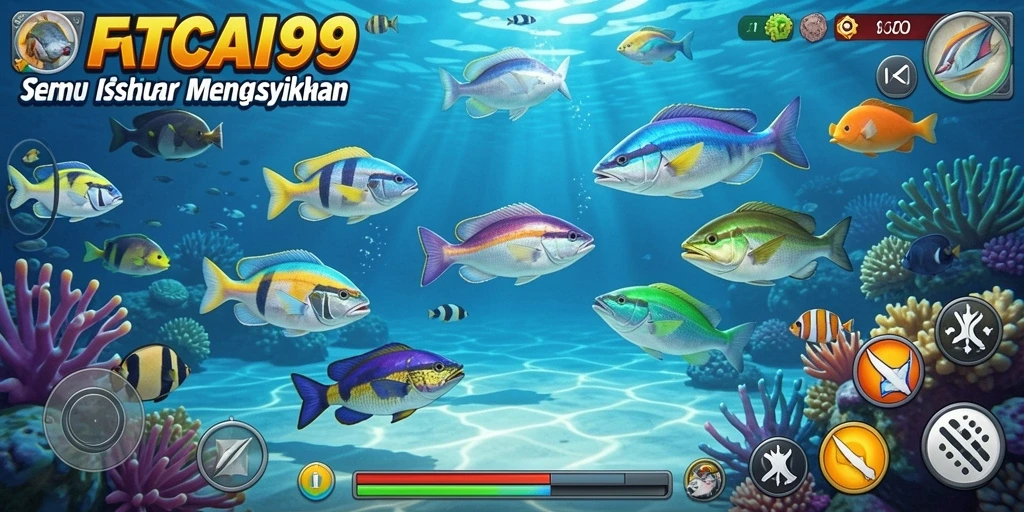 Tampilan gameplay Tembak Ikan yang seru dan penuh warna.