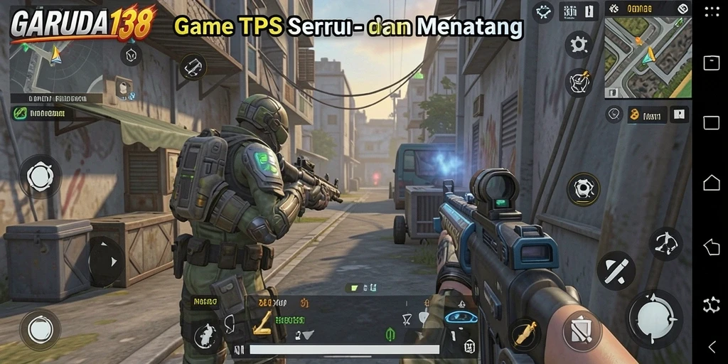 Screenshot GARUDA138 yang menampilkan aksi pertempuran TPS.