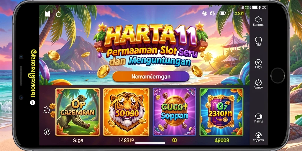 Screenshot menunjukkan gameplay seru HARTA11 dengan tema Slot menarik.