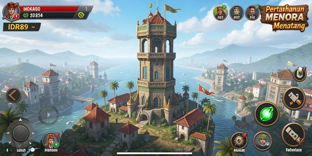 Tangkapan layar IDR89 memperlihatkan aksi mendebarkan dalam game Tower Defense.