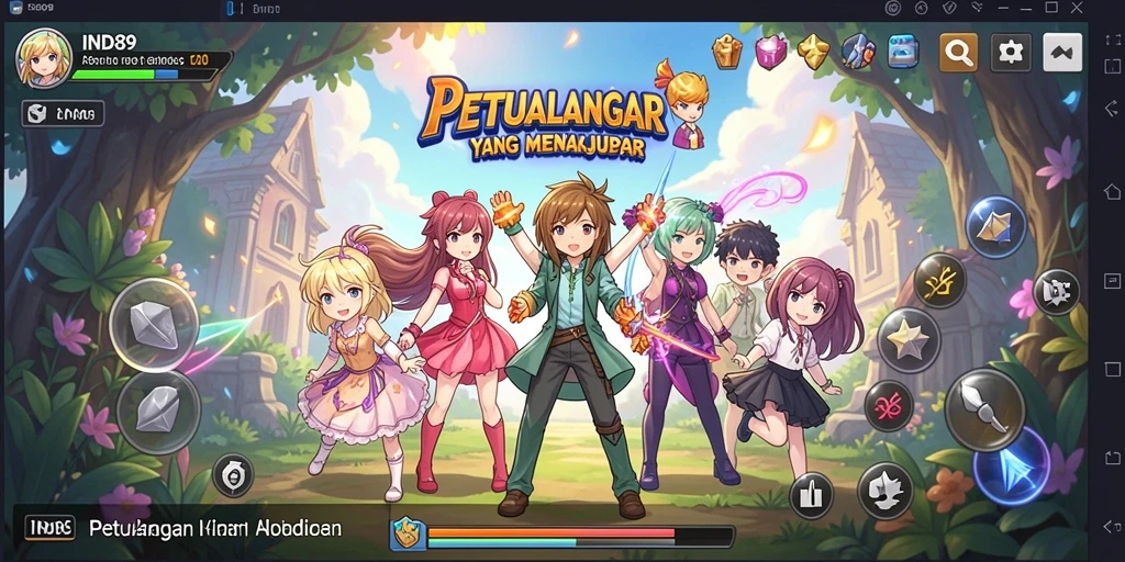 Tampilan gameplay <strong>IND89</strong> dengan karakter anime yang dinamis.