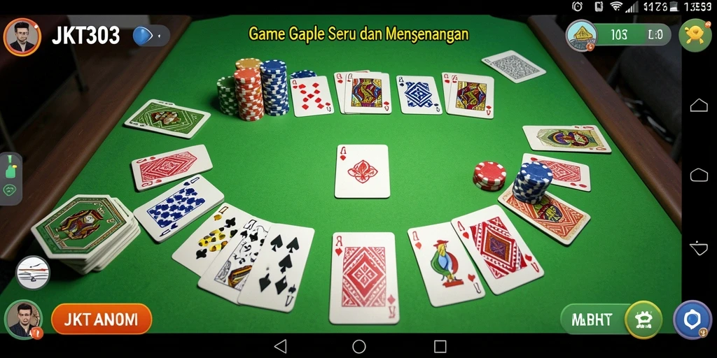 Tampilan gameplay seru dari JKT303 saat bermain Gaple.