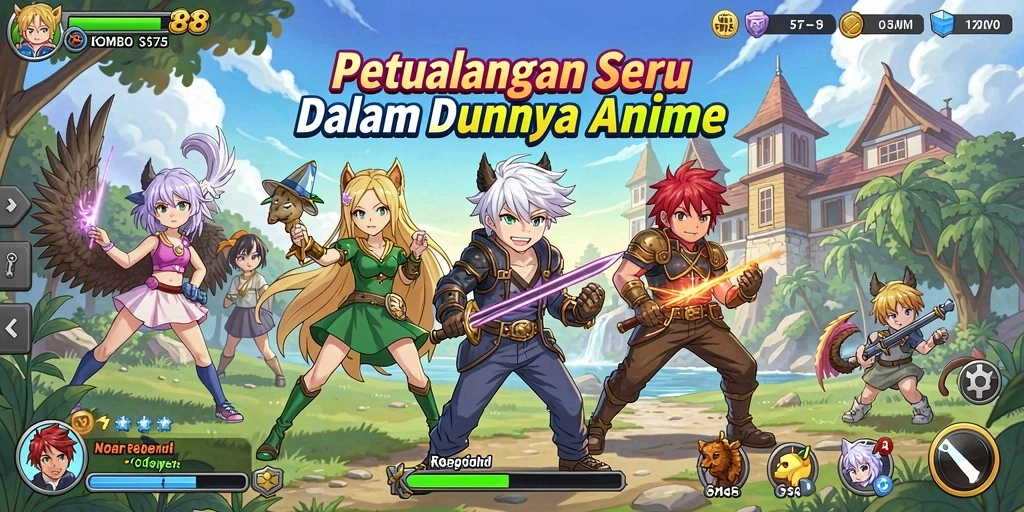 Gameplay seru di KOMBO88 dengan karakter anime yang menarik.