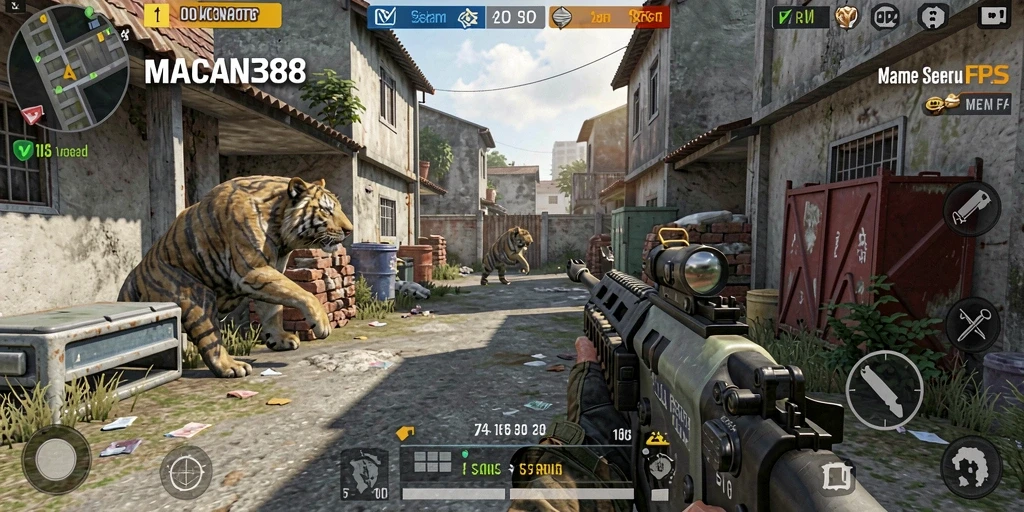 Tampilan gameplay menembak yang seru di MACAN388.
