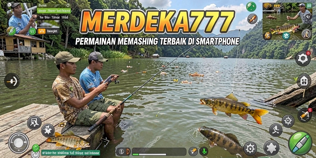 Screenshot gameplay <strong>MERDEKA777</strong> dengan ikan besar yang berhasil ditangkap.