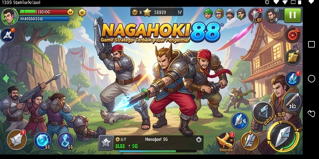 Tangkapan layar gameplay NAGAHOKI88 yang menampilkan pertempuran strategis.