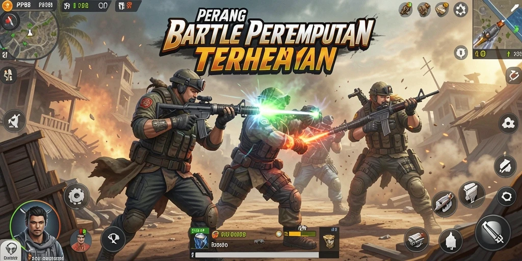 Screenshot gameplay PP88 yang menunjukkan aksi pertempuran Battle Royale.