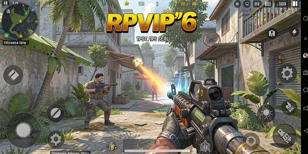 Screenshot gameplay RPVIP6 yang menampilkan aksi pertempuran seru.