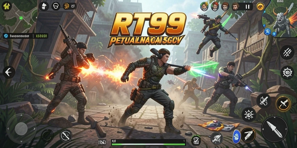 Screenshot menampilkan aksi intense dalam RT99 dengan gameplay yang seru.