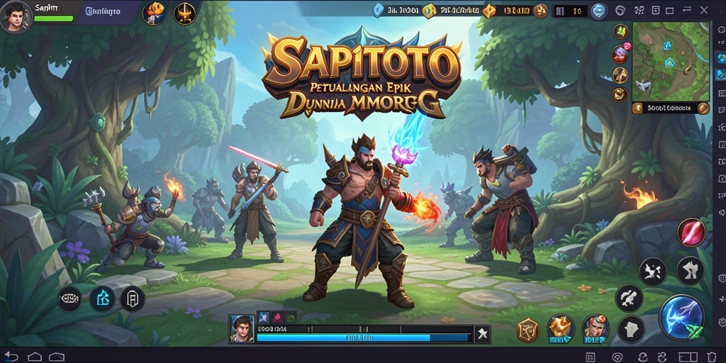 Screenshot dari gameplay SAPITOTO yang menunjukkan petualangan epik dalam dunia MMORPG.