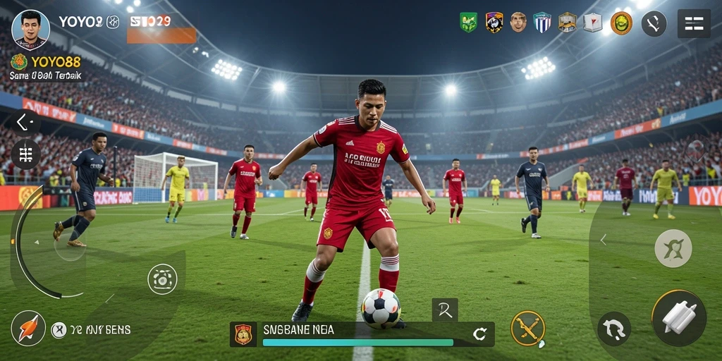Gameplay YOYO88 yang mendebarkan dan penuh strategi sepak bola.