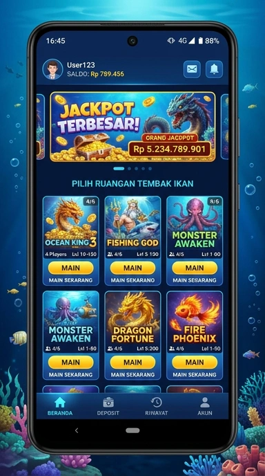 Tampilan utama aplikasi qqdewa yang menarik.